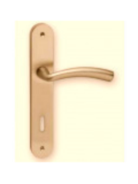Koulikidis Middle Door Lever with Plate Pair (Distance Between Centers 90mm) Black