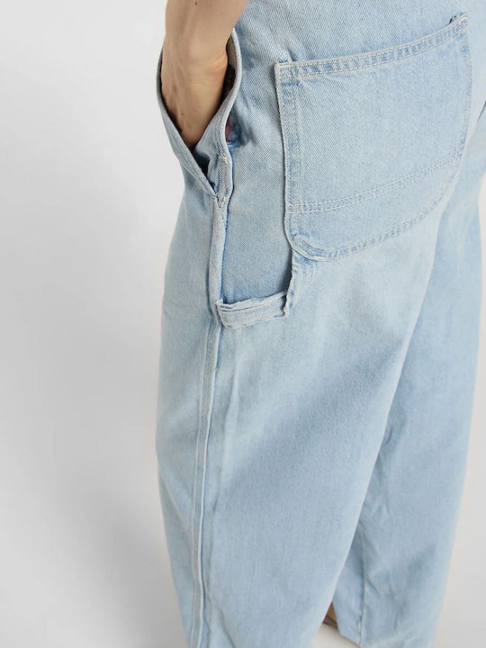 Men's Denim Overalls with Loose Fit Blue