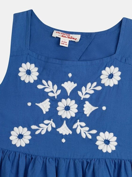 Mädchenkleid Ärmellos Blau
