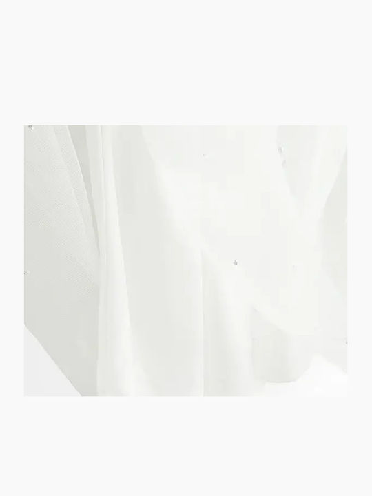 Girls Sleeveless Tulle White Dress