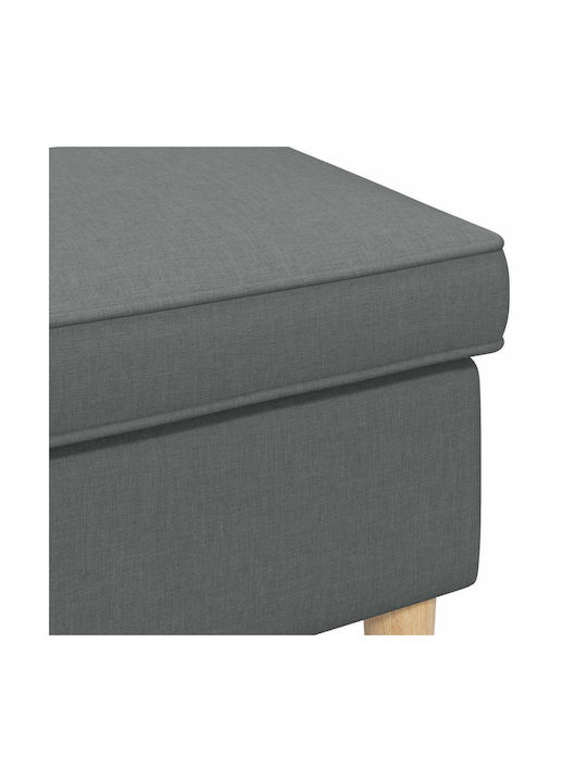 Fabric Upholstered Gray Footstool 55x35x41cm