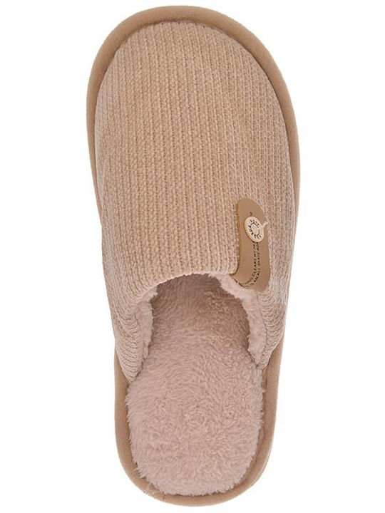 Damen Hausschuhe Beige 8041-Rose