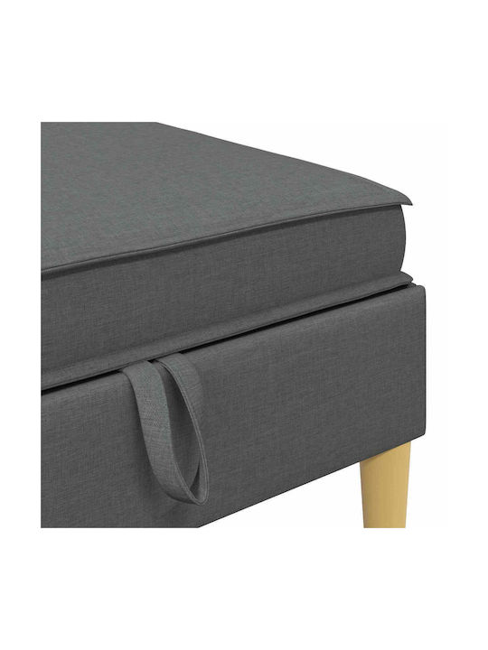 Living Room Stool With Storage Space Upholstered With Brown Fabric