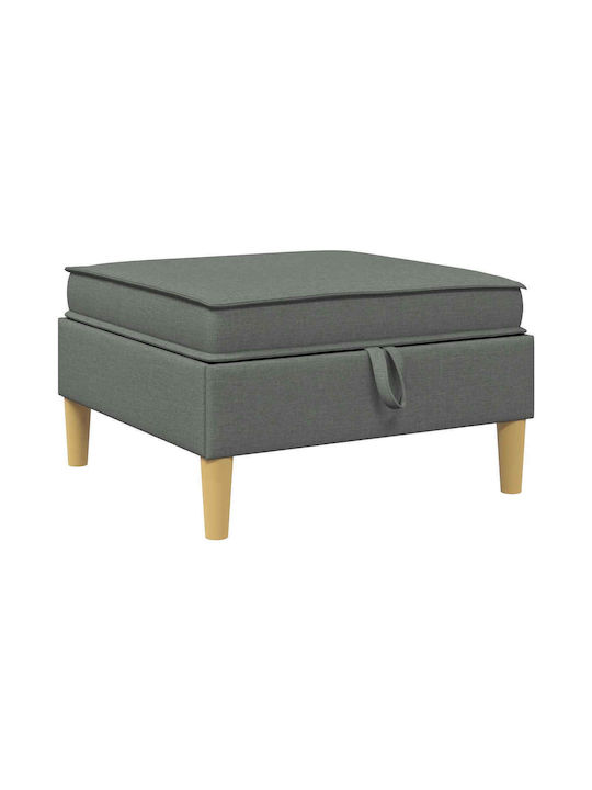 Living Room Stool With Storage Space Upholstered With Brown Fabric