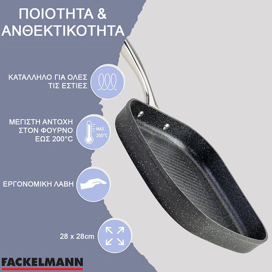 Fackelmann Non-Stick Cast Grill Pan Crossroad 28cm