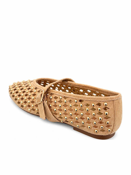 Inuovo Women's Ballerina Shoes In Beige Colour