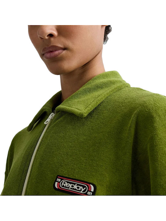 Women’s Green Sweatshirt Cardigan