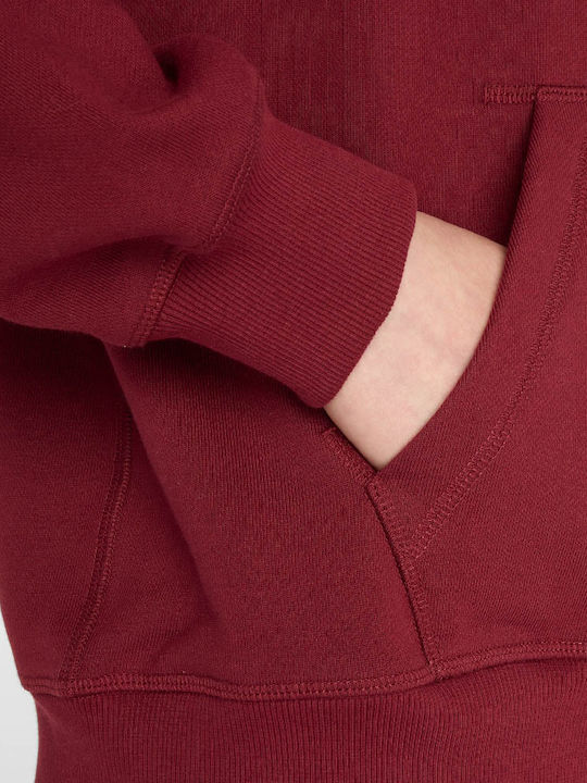 Long Women's Sweatshirt with Hood Monarch Burgundy
