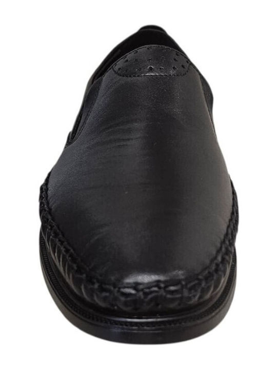 Leather Men's Casual Black Shoes SEL-045-Black