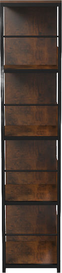 Bücherregal Bocklet Rustikal Braun-Schwarz 80x33x149cm