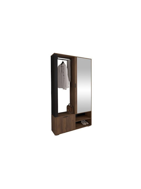 Hallway Furniture with Mirror Black 100x33x190cm