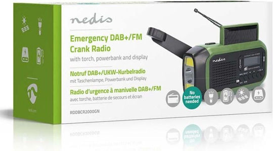 Nedis RDDBCR2000GN Портативно Соларно Радио DAB+ с USB Черно