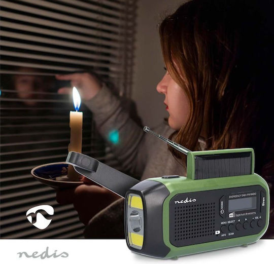 Nedis RDDBCR2000GN Портативно Соларно Радио DAB+ с USB Черно