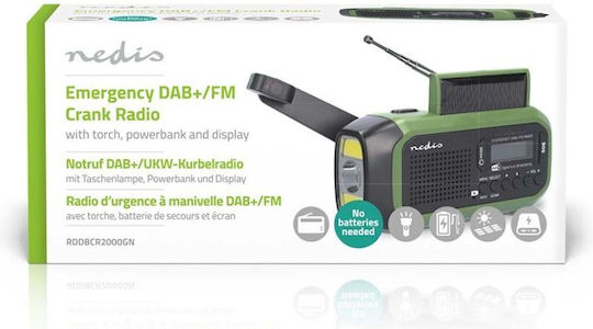 Nedis RDDBCR2000GN Портативно Соларно Радио DAB+ с USB Черно