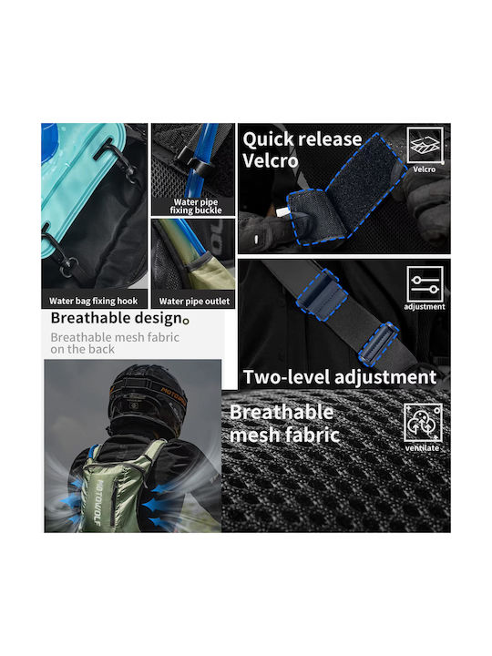Motowolf Туристическа Раница 6л Водоустойчива Черна Daypack