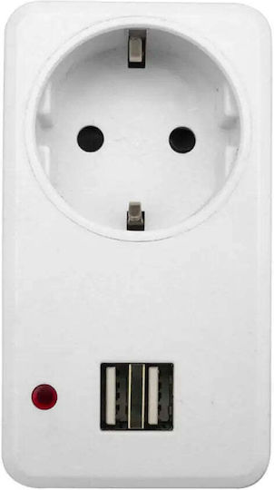 Synchro Адаптер за контакти от Универсален за Гърция с 2 USB порта