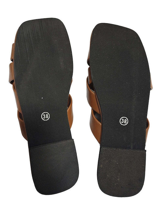 Damen Flache Sandalen Braune