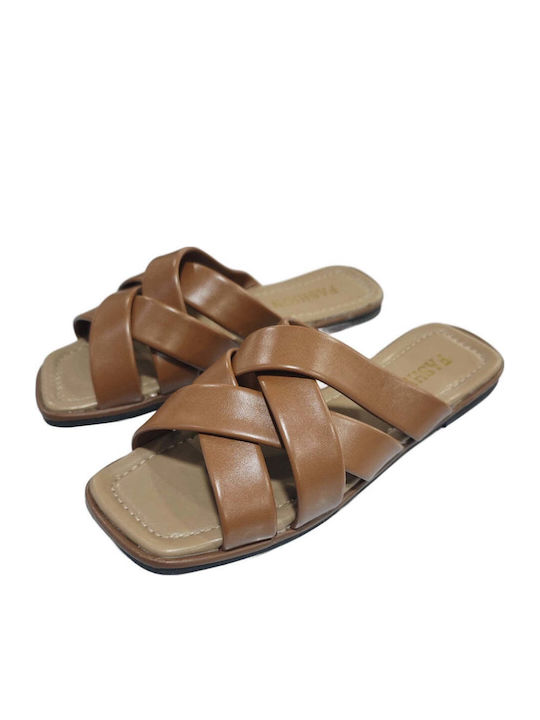 Damen Flache Sandalen Braune