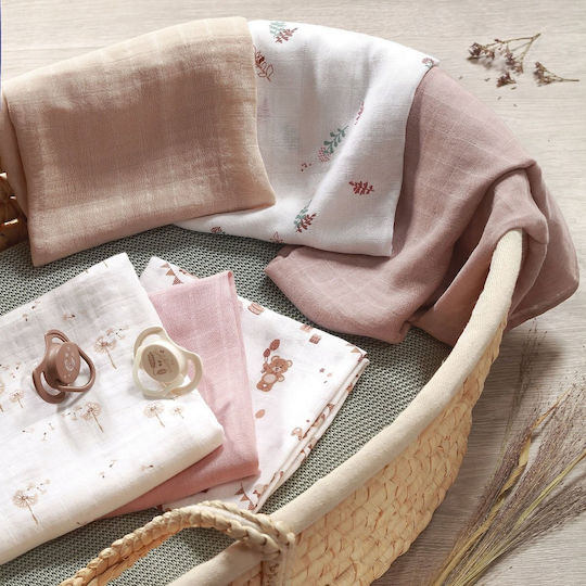 Babyono Muslin Burp Cloths Beige 70x70cm 3pcs
