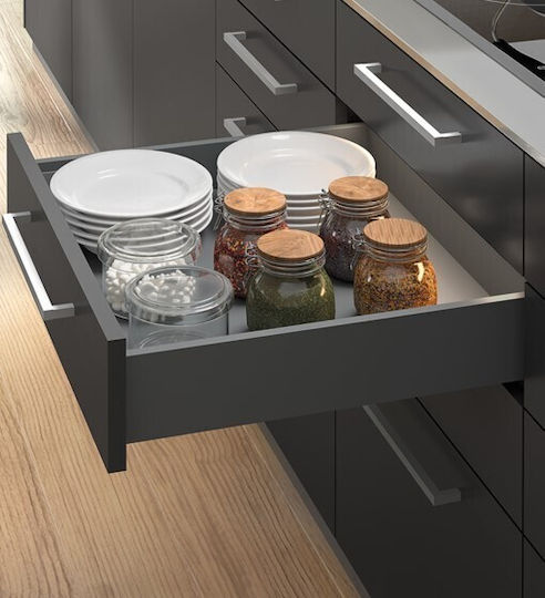 Συρταρι Φρενο Emuca Vertex 3d 131x500mm Ανθρακι 40kg