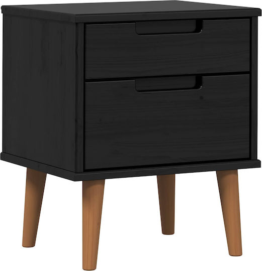 Wooden Black Bedside Table 40x35x48cm Wooden Black Bedside Table 40x35x48cm