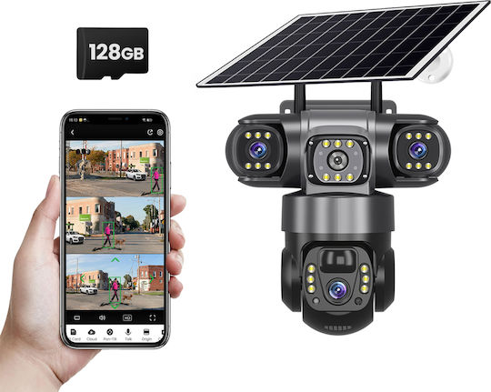 TN-116 Cameră de Supraveghere IP Triplu Wi-Fi/4G Full HD+ 5MP Rezistentă la Apă cu Baterie cu Comunicare Bidirecțională și Obiectiv 4mm