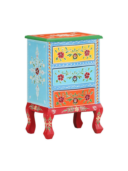Bedside Table Made of Solid Wood Multicolour 40x30x60cm