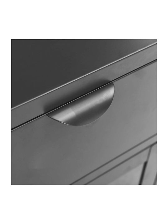 Metal Bedside Tables With Gray Glass Surface 2 Pieces 40x30x54.5cm