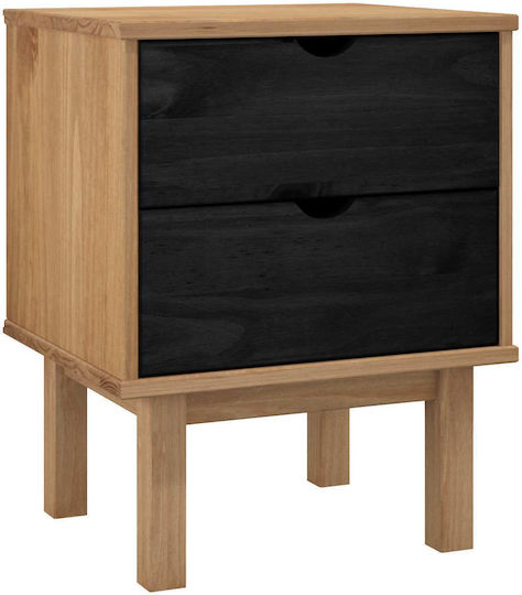Wooden Black Bedside Table 45x39x57cm Wooden Black Bedside Table 45x39x57cm