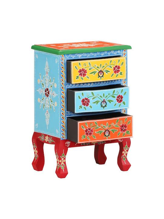 Bedside Table Made of Solid Wood Multicolour 40x30x60cm