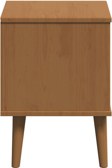 Κομοδίνο από Μασίφ Ξύλο Καφέ 40x35x48cm