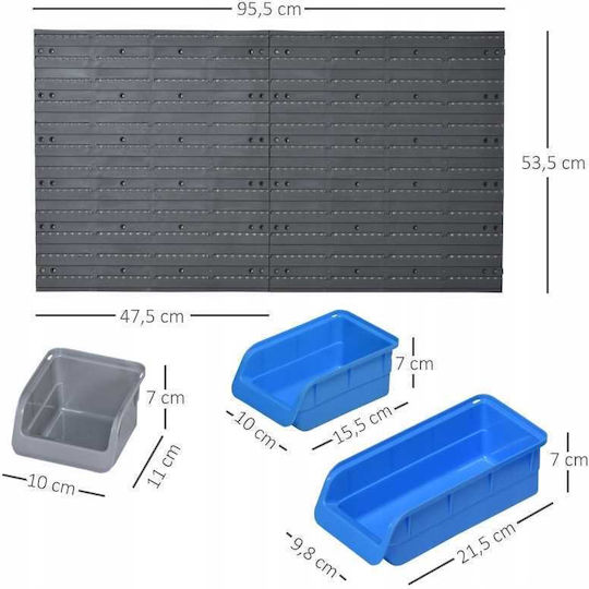 Wall Board Blue-grey Containers 44 Pieces