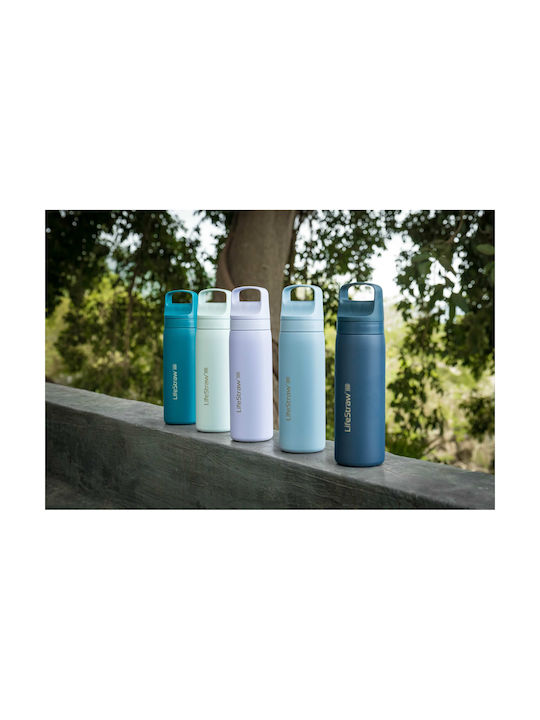 Lifestraw Stainless Steel Water Bottle with Filter 500ml Orange