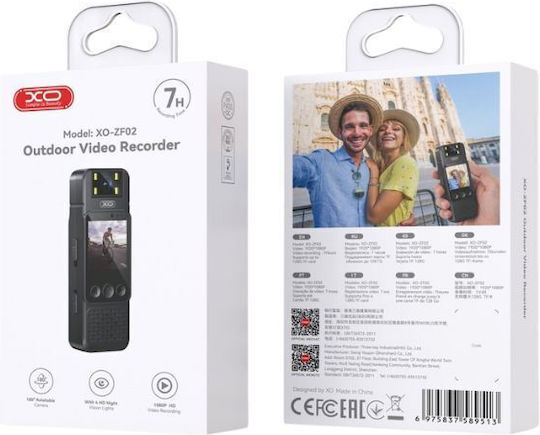 XO ZF02 128GB Action Camera Full HD (1080p) with 1.3" Screen Black
