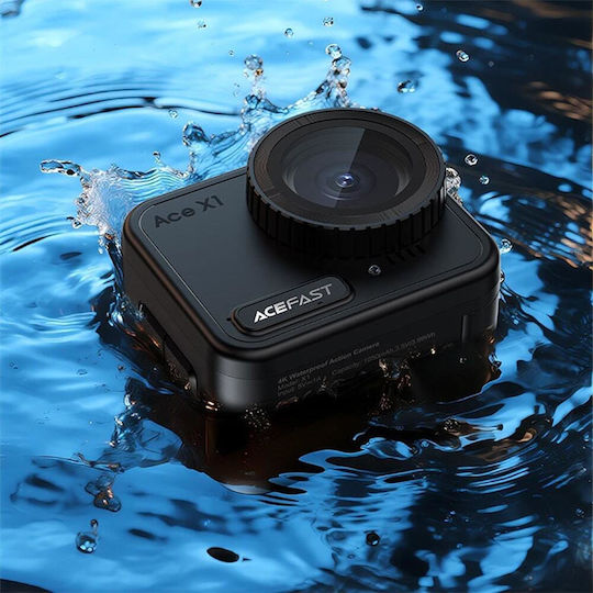 Acefast X1 Action Camera 4K Ultra HD Υποβρύχια με Οθόνη Αφής και Wi-Fi Μαύρη