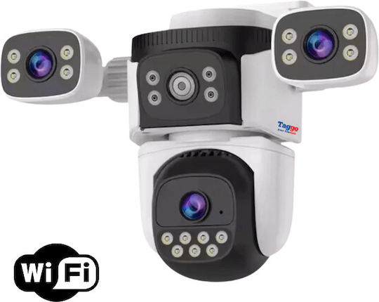 Taggo TAG621-WIFI-9MP Cameră de Supraveghere IP Triplu Wi-Fi 9MP Impermeabilă cu Baterie cu Comunicare Bidirecțională și Obiectiv 4mm