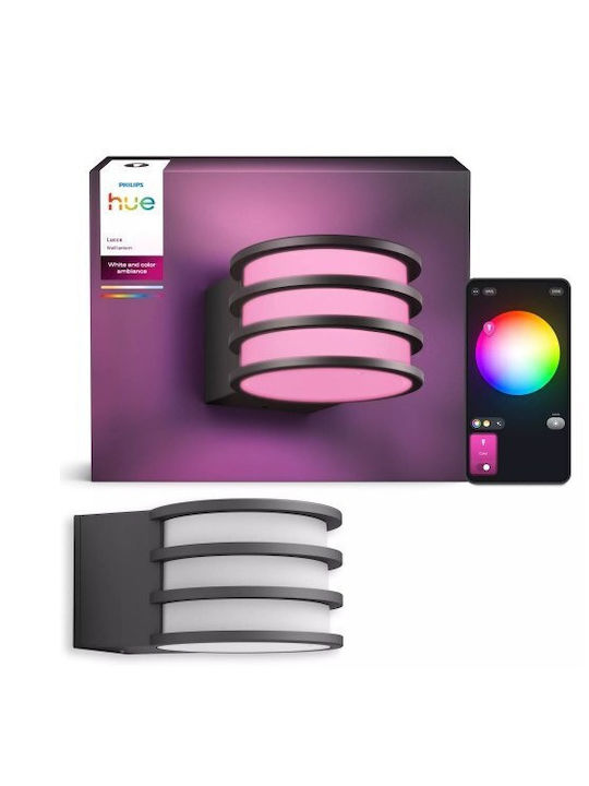 Philips Lucca Hue Επιτοίχιο Εξωτερικό Φαναράκι