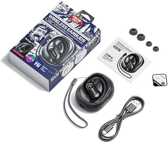 WK Beluga S18 Open Ear Bluetooth Handsfree Ακουστικά με Θήκη Φόρτισης Μαύρα
