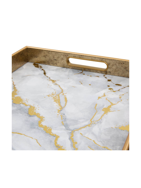 Decorative Tray 44.7x31.6x4.5 A-s Calvi White Marble 215233a 32.4x30x94.8 Mdf