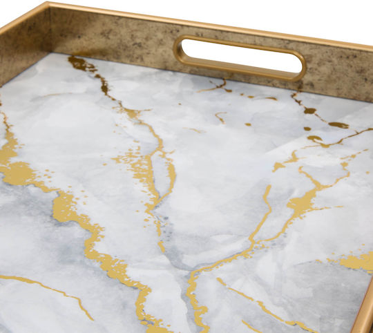 Δίσκος Διακόσμησης 44.7x31.6x4.5 A-s Calvi White Marble 215233a 32.4x30x94.8 Mdf