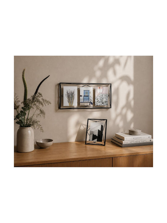 Umbra Prisma Wall Photo Frame Metallic with Black Frame 2 Pieces