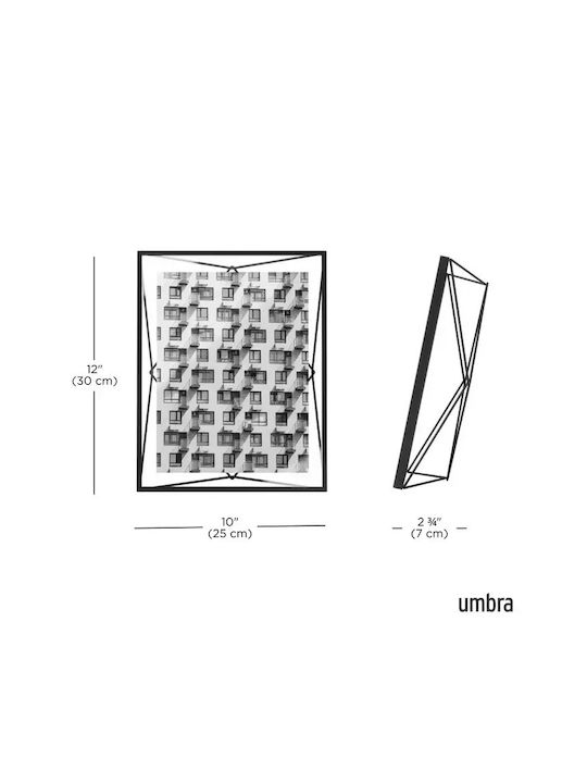 Umbra Prisma Wall Photo Frame Metallic with Black Frame 2 Pieces