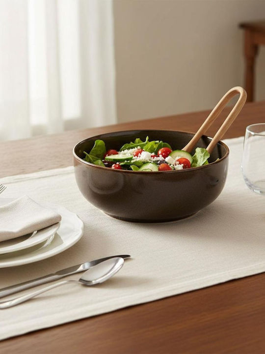 Secret de Gourmet Ceramic Brown Salad Bowl Secret de Gourmet Ceramic Brown Salad Bowl