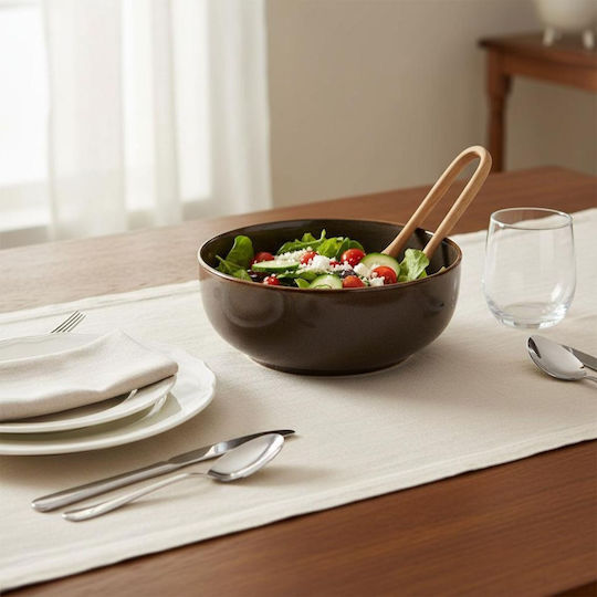 Secret de Gourmet Ceramic Brown Salad Bowl