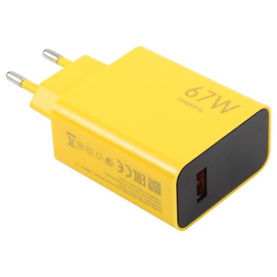 Handyladegerät mit USB-A Ausgangsanschlüsse und Kabel USB-C 67W Gelb (EDA007579901A)