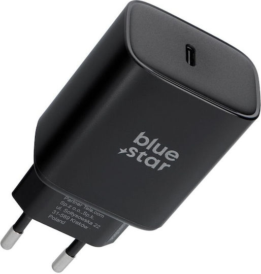 Blue Star Φορτιστής Χωρίς Καλώδιο με Θύρα USB-C 60W Power Delivery Μαύρος (TFB-AVS-60W)