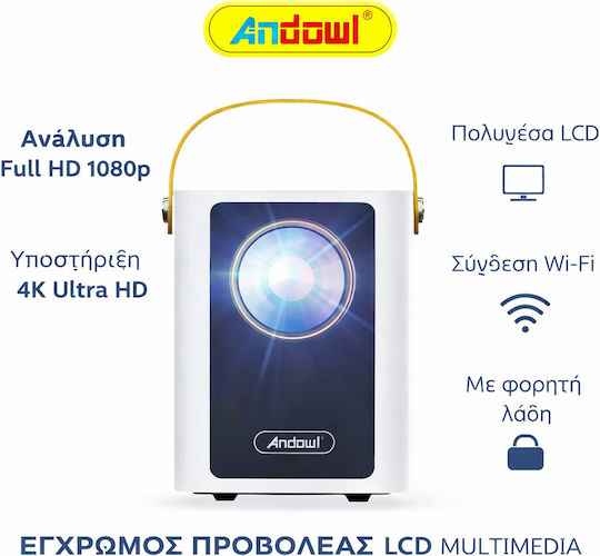 Andowl Mini Proiector DLP Lampă LED cu Difuzoare Încorporate
