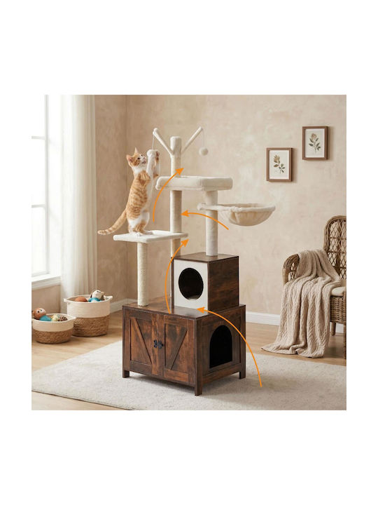 Relaxdays Stâlp Pentru Zgâriere Copac Pentru Pisici Multicolor