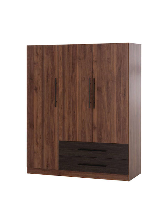 Τρίφυλλη Ντουλάπα Καρυδι 150x55.5x160cm