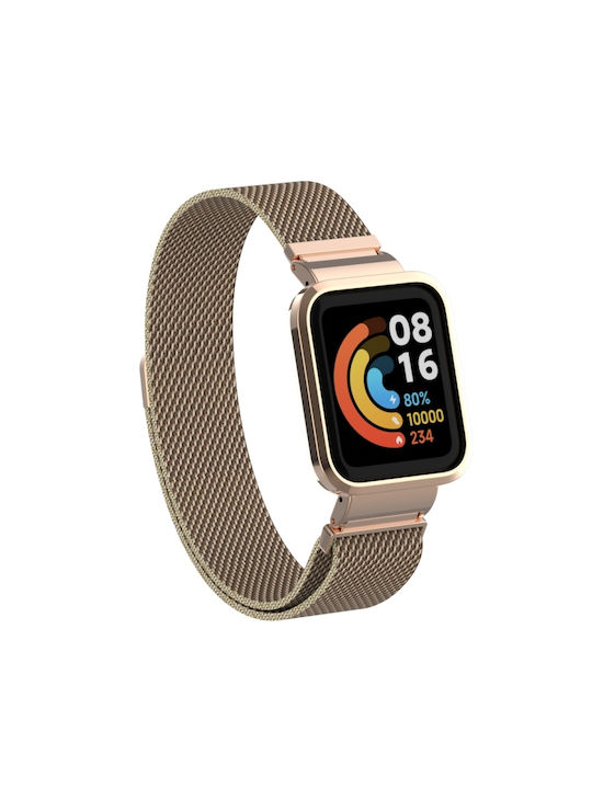 Λουράκι Ανοξείδωτο Ατσάλι Ροζ Χρυσό (Redmi Watch 2 Lite)